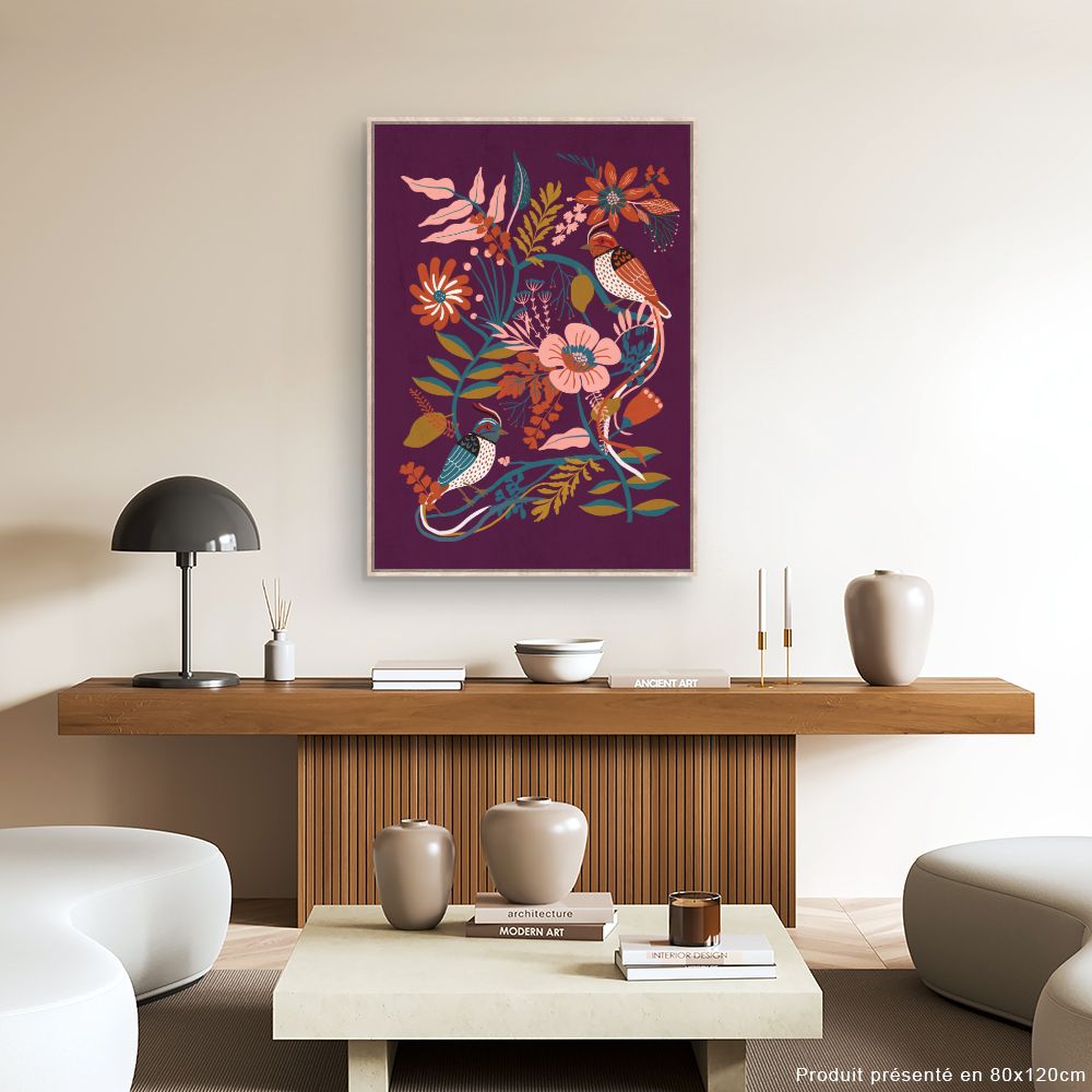 Tableau Oiseaux et fleurs