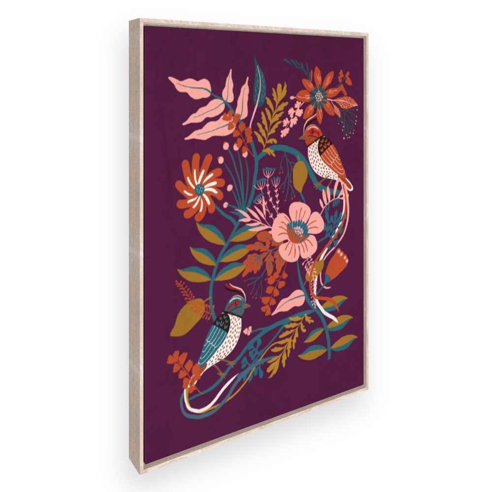 Toile Oiseaux et fleurs