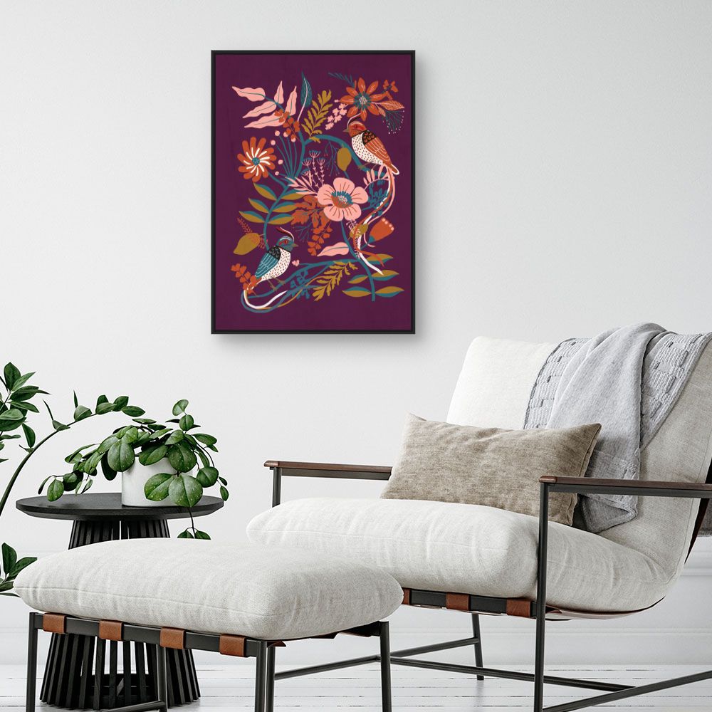Tableau Oiseaux et fleurs