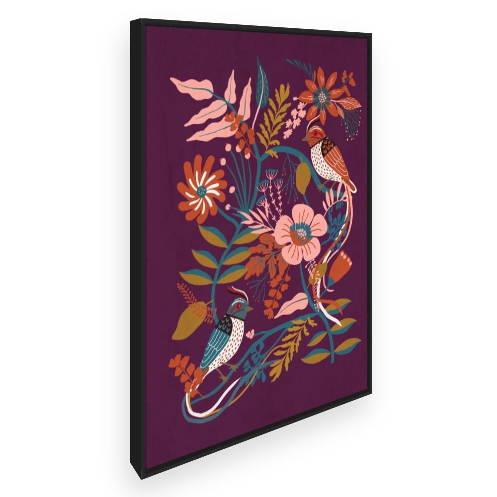 Toile Oiseaux et fleurs