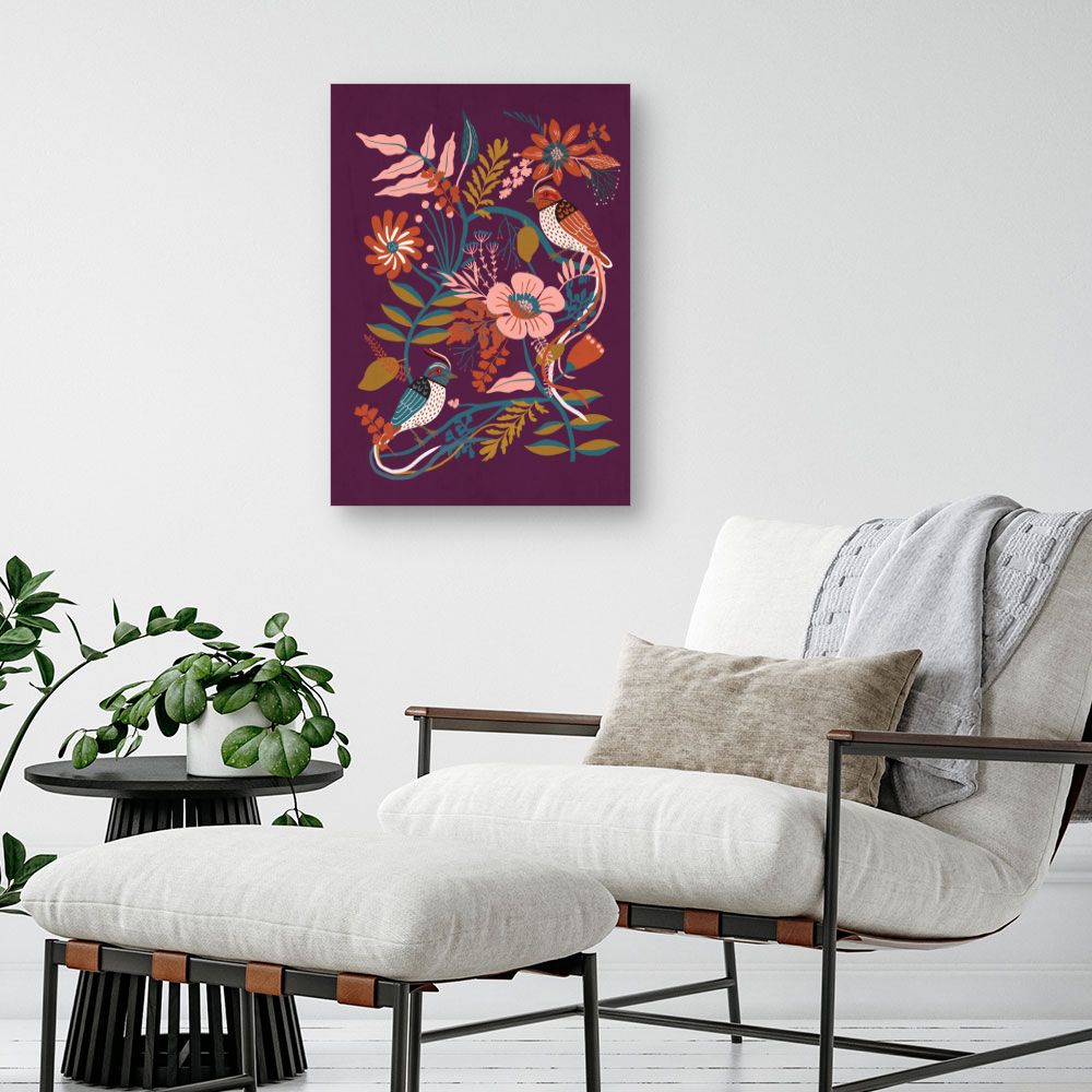 Tableau Oiseaux et fleurs
