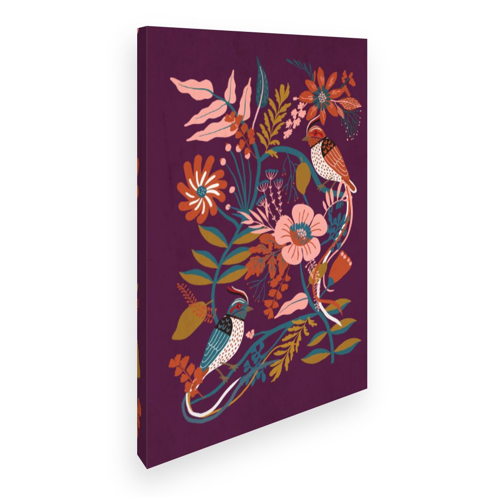Toile Oiseaux et fleurs