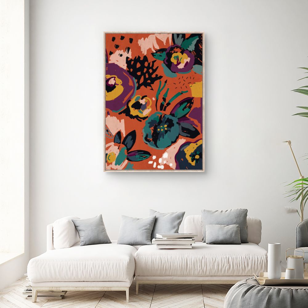 Tableau Fleurs abstraites éclatantes
