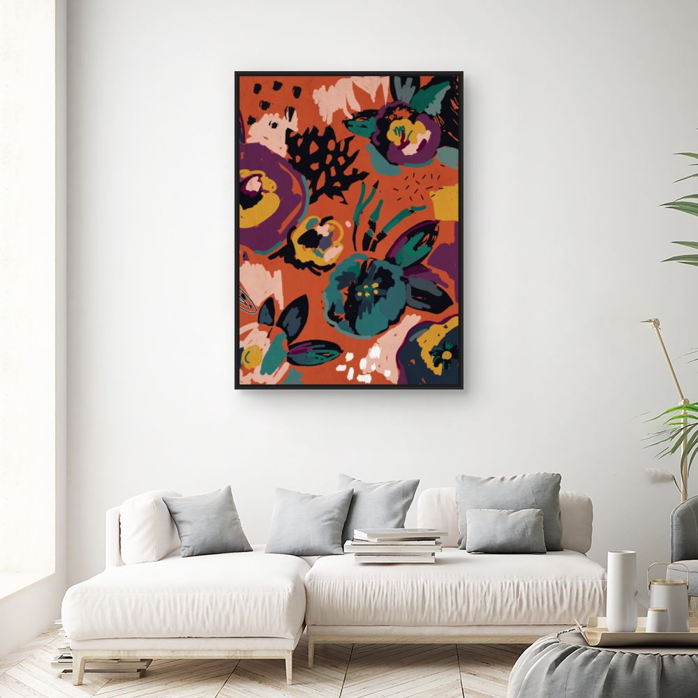 Tableau Fleurs abstraites éclatantes