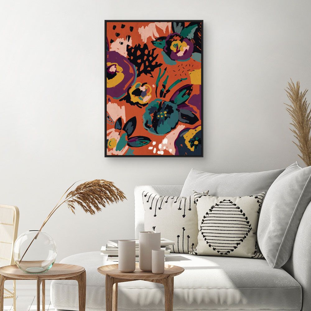Tableau Fleurs abstraites éclatantes