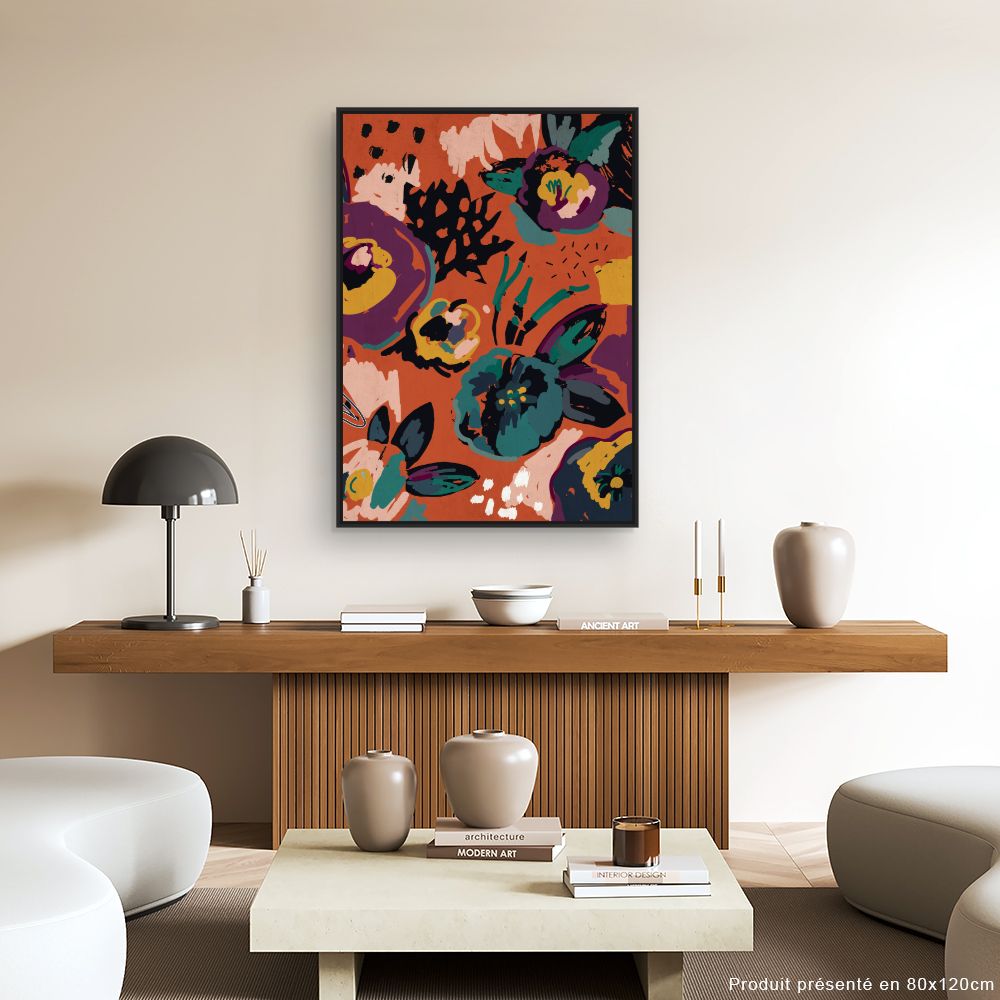 Tableau Fleurs abstraites éclatantes