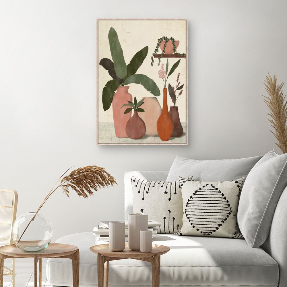 Tableau Vases et feuillage