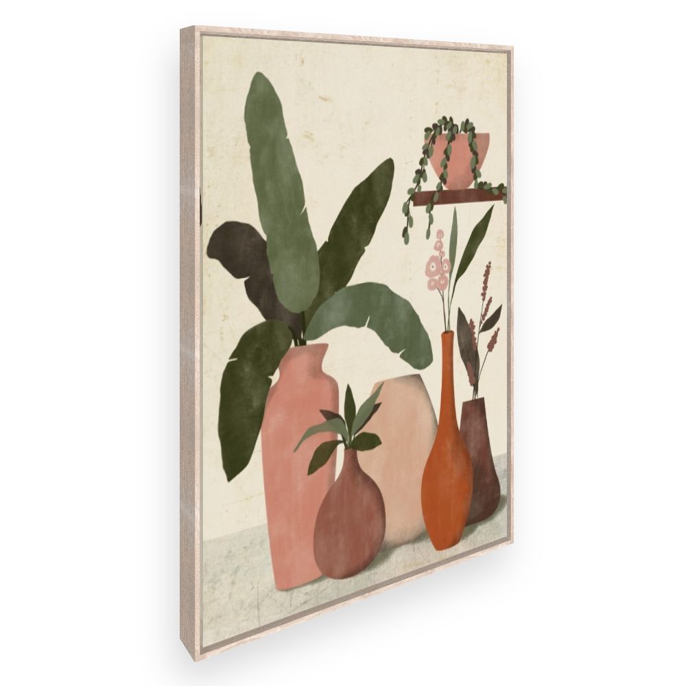 Toile Vases et feuillage
