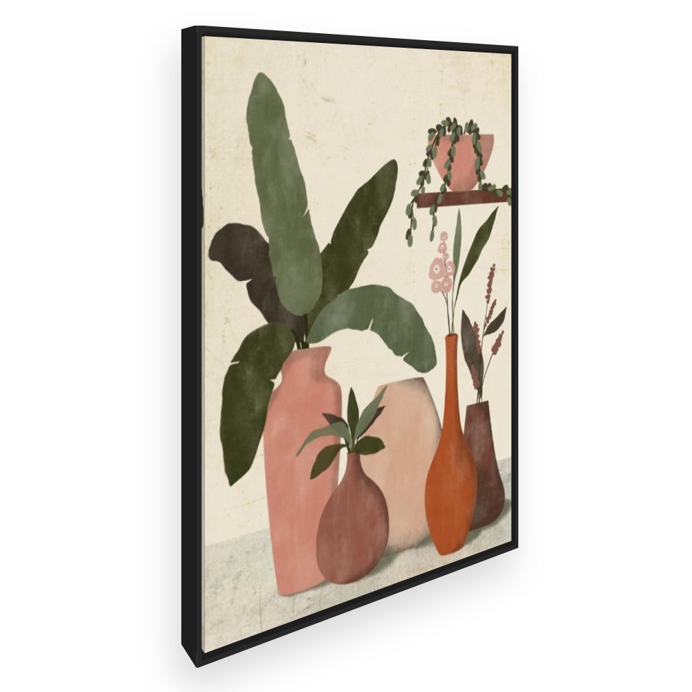 Toile Vases et feuillage