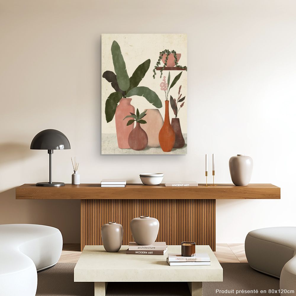 Tableau Vases et feuillage