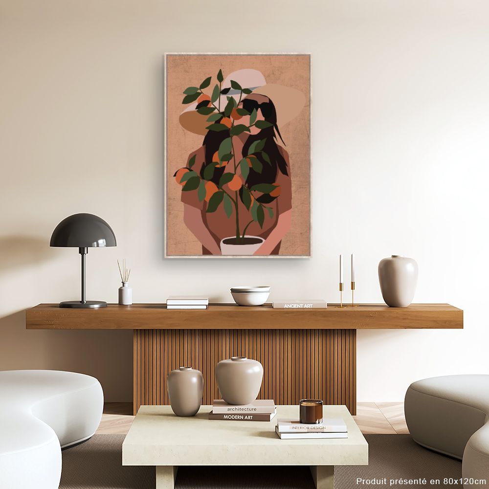 Tableau Femme et oranger