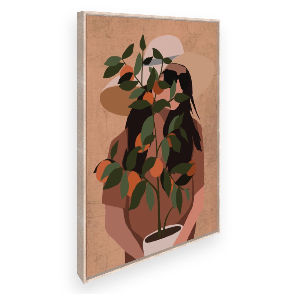 Toile Femme et oranger