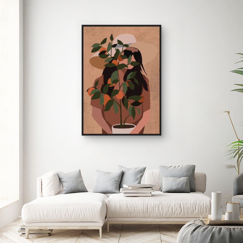 Tableau Femme et oranger