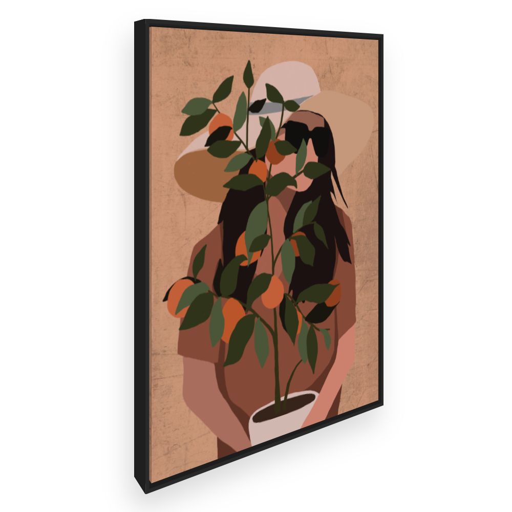 Toile Femme et oranger