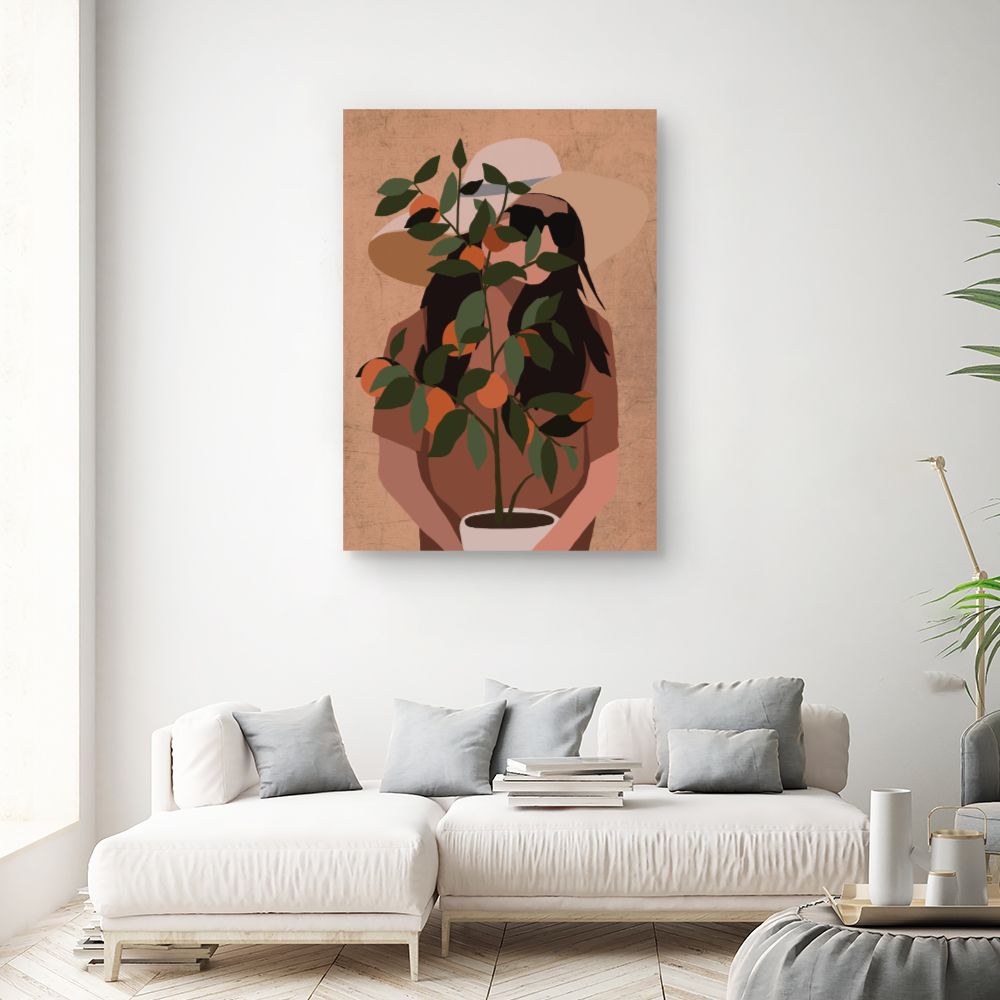 Tableau Femme et oranger
