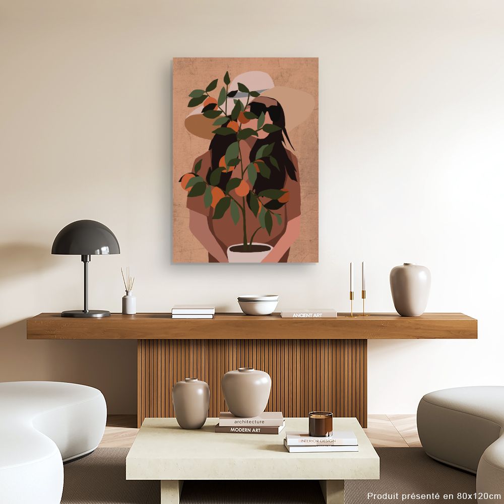 Tableau Femme et oranger