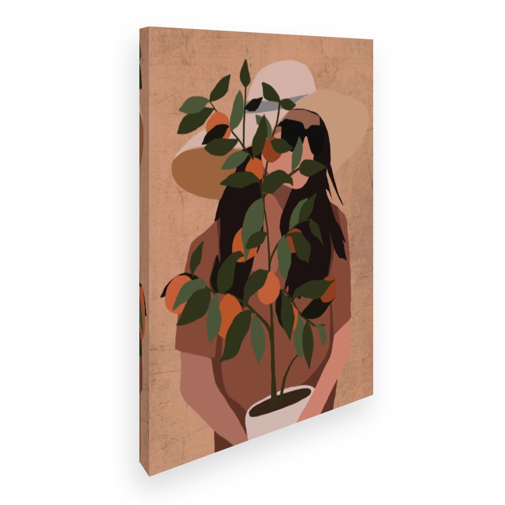 Toile Femme et oranger
