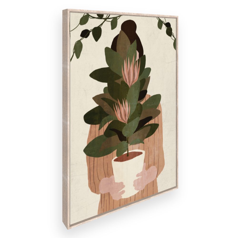 Toile Femme avec plante