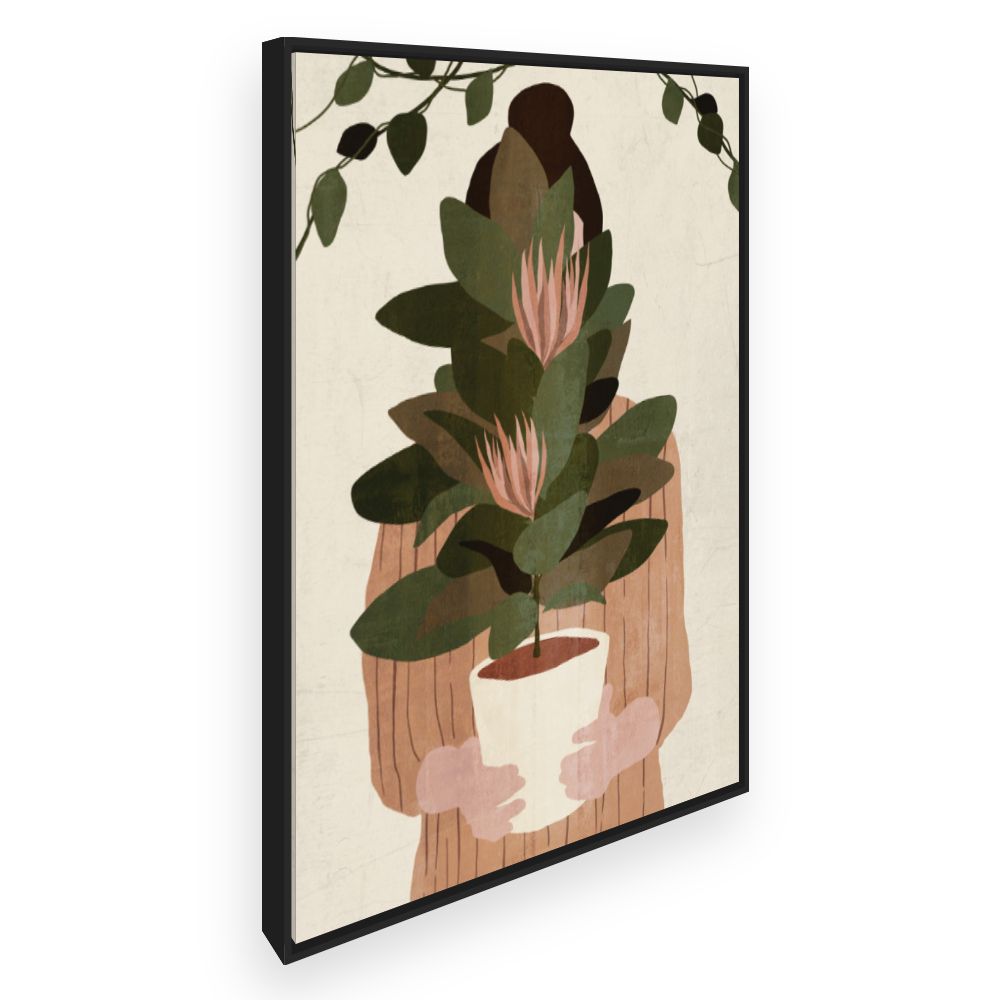 Toile Femme avec plante