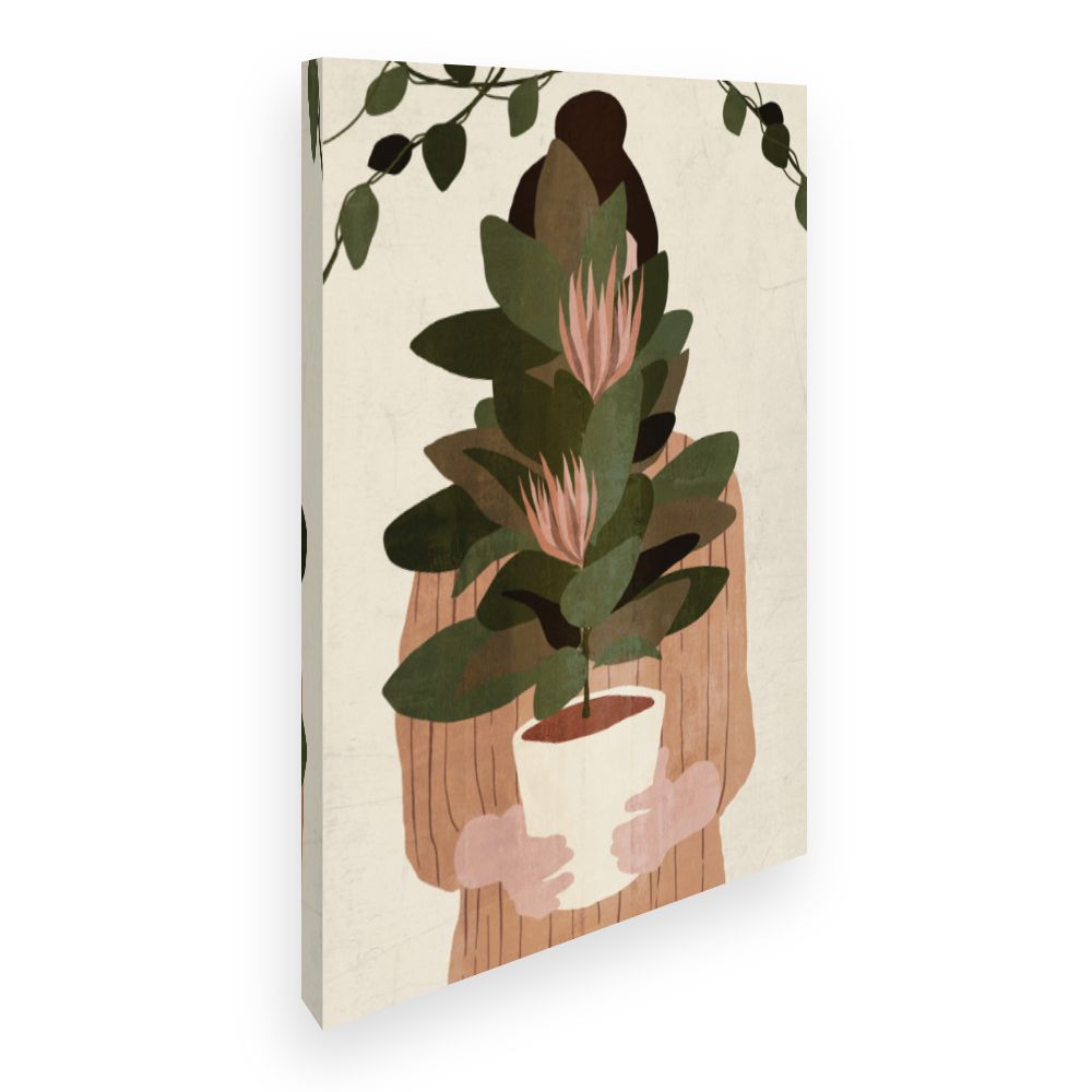 Toile Femme avec plante