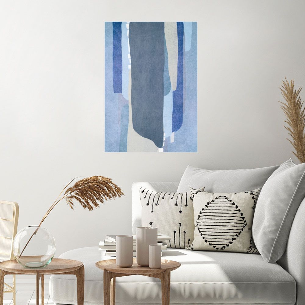 Affiche Bleus fluides élégants