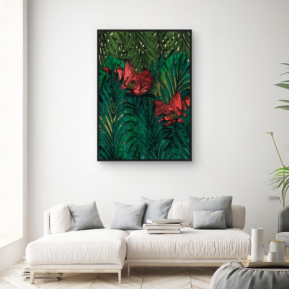 Tableau Fleurs exotiques luxuriantes