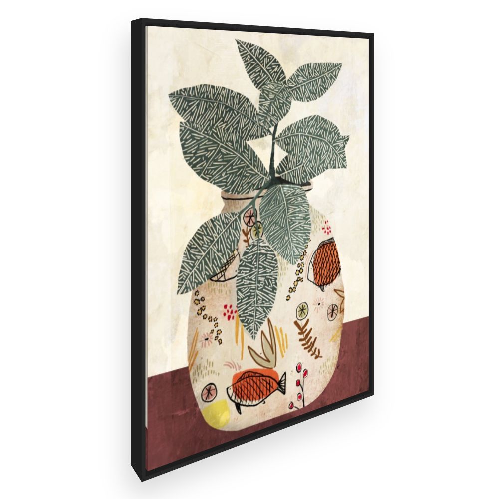 Toile Végétal et poissons