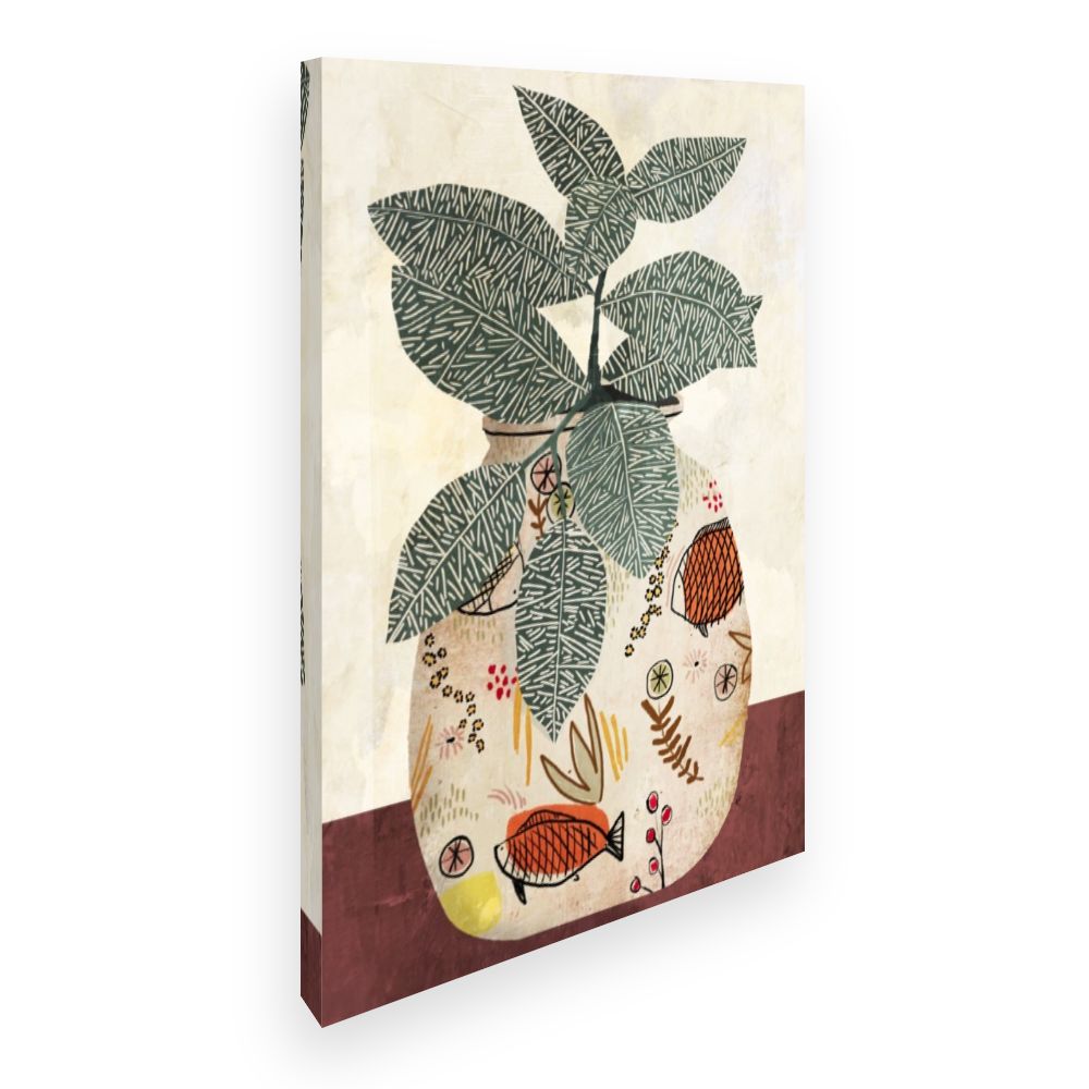 Toile Végétal et poissons