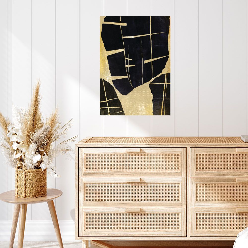 Affiche Éclats dorés abstraits