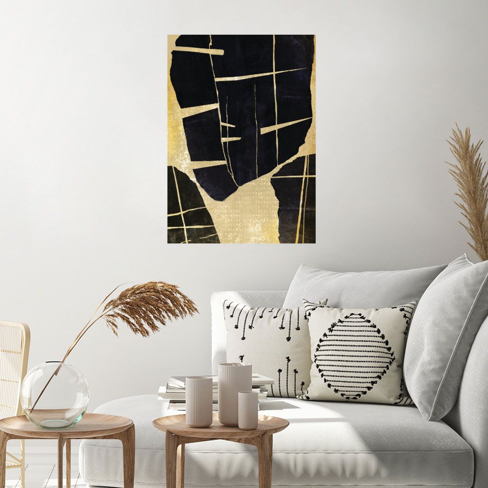 Affiche Éclats dorés abstraits