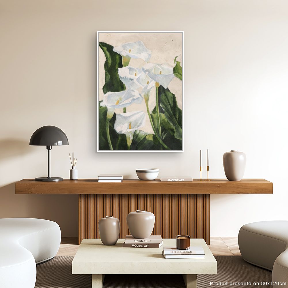 Toile Élégantes fleurs blanches