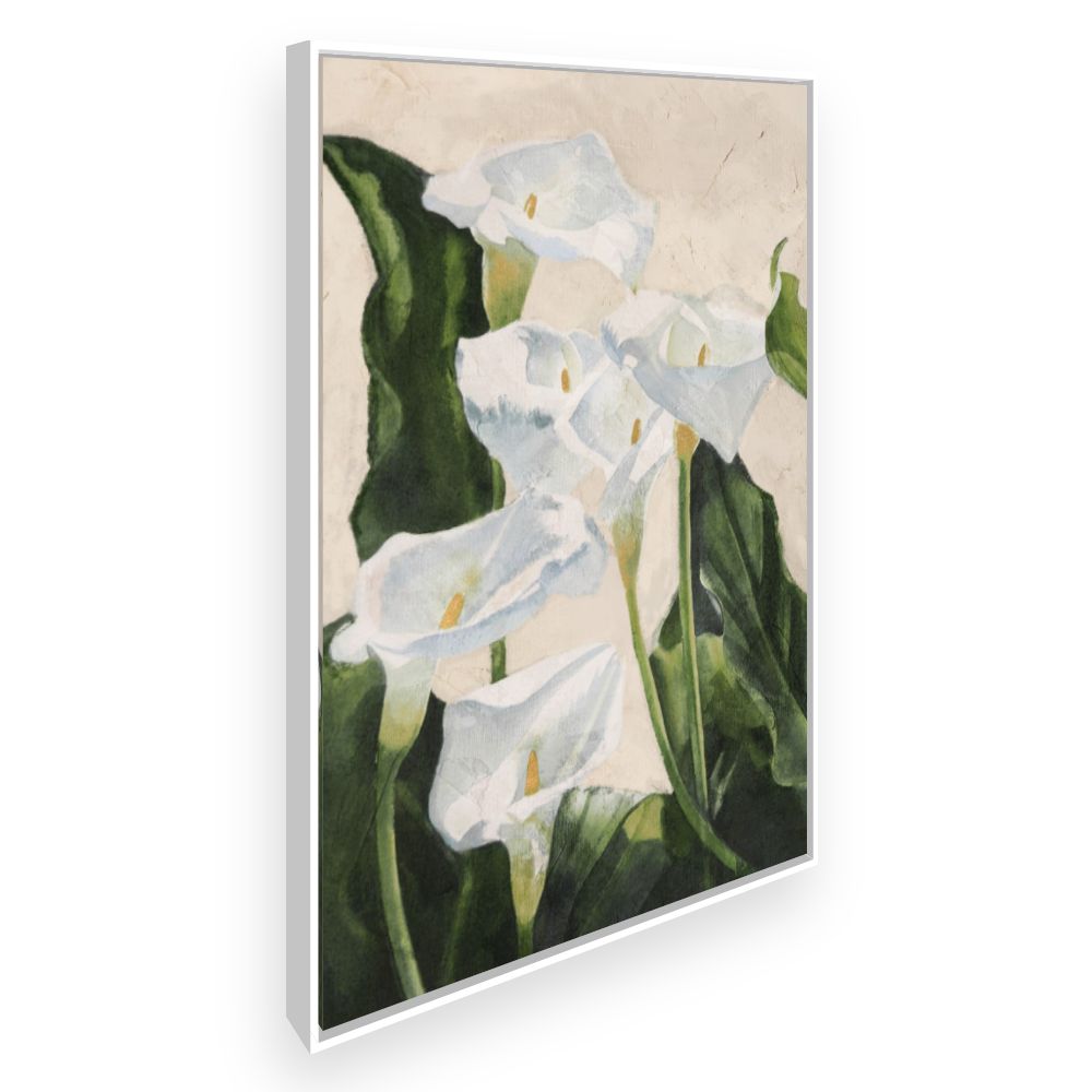 Toile Élégantes fleurs blanches