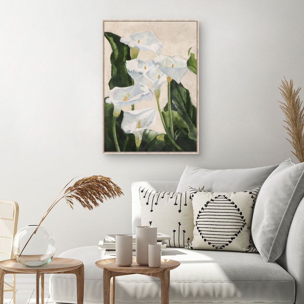 Toile Élégantes fleurs blanches