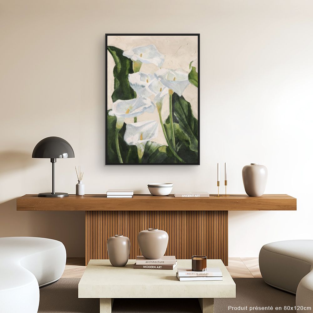 Toile Élégantes fleurs blanches