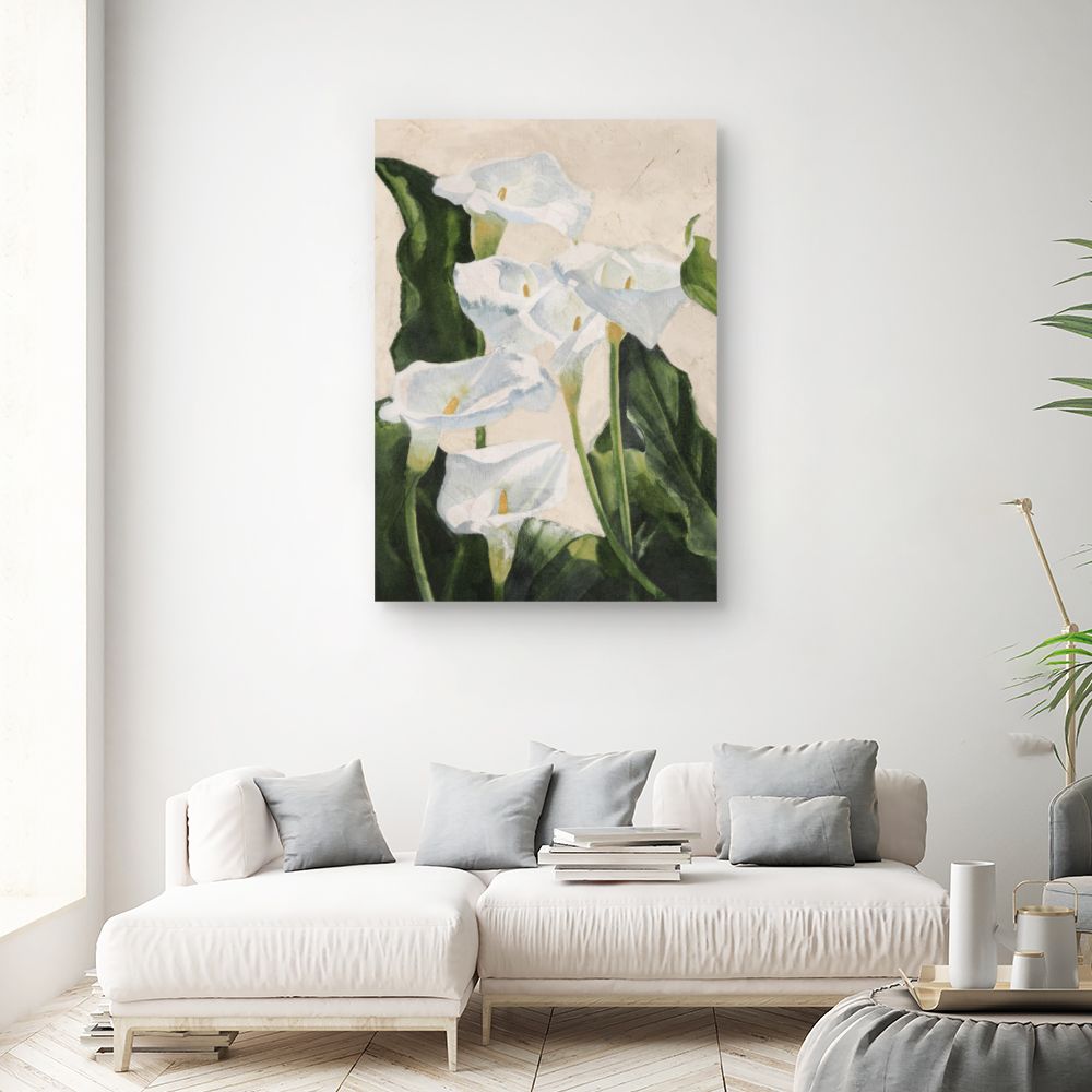 Toile Élégantes fleurs blanches