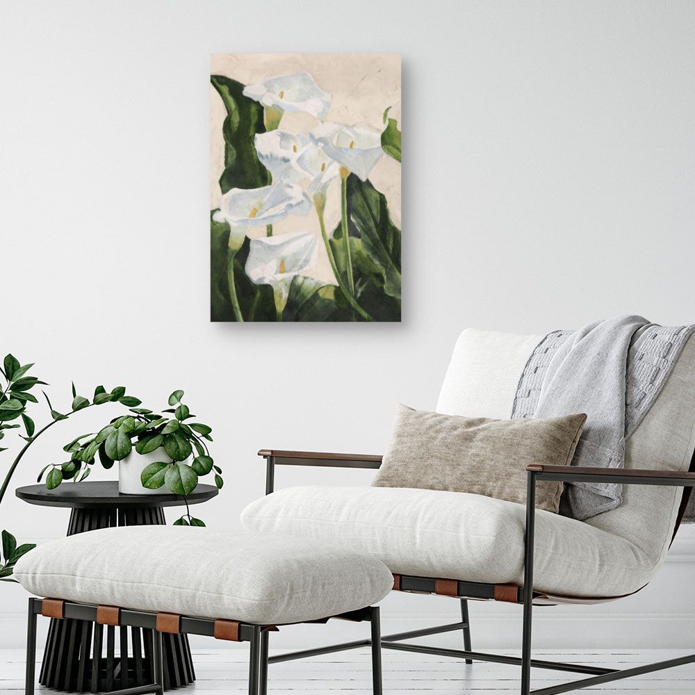 Toile Élégantes fleurs blanches