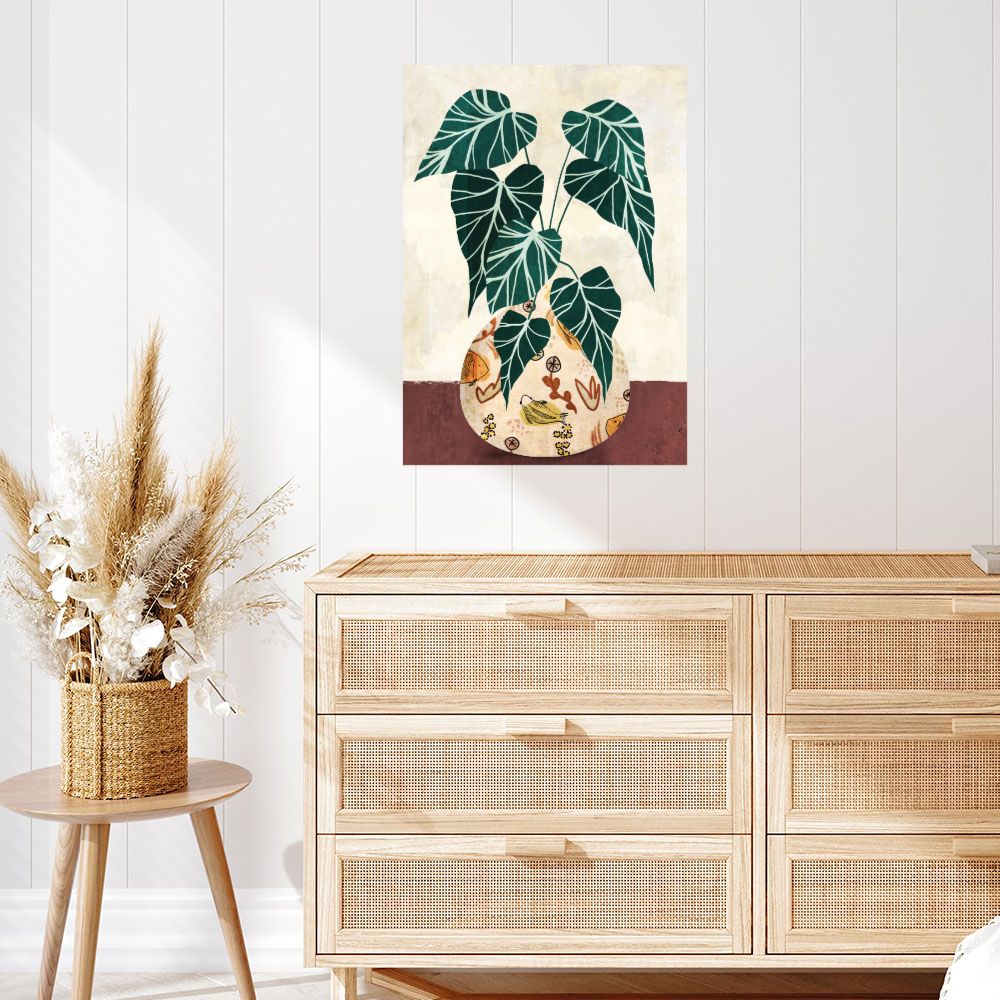 Affiche Feuilles exotiques élégantes