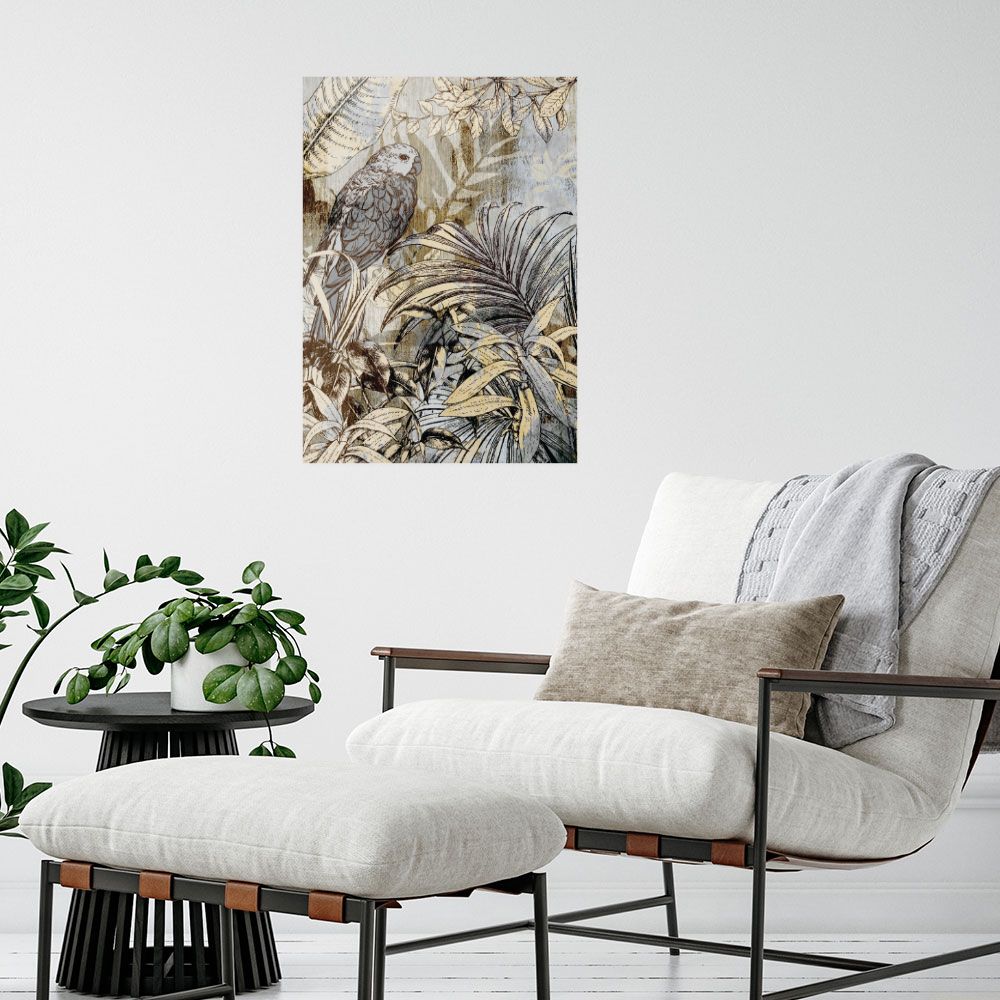 Affiche Perroquet tropical stylisé