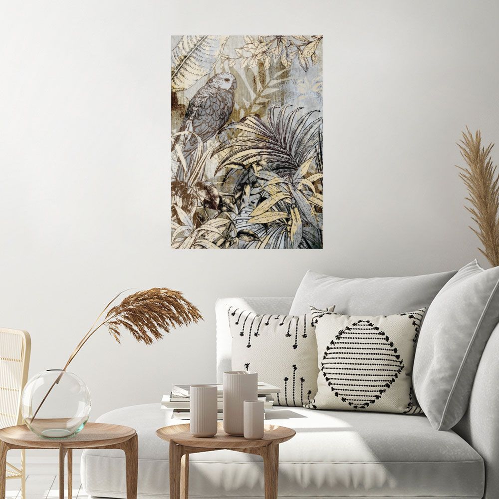 Affiche Perroquet tropical stylisé