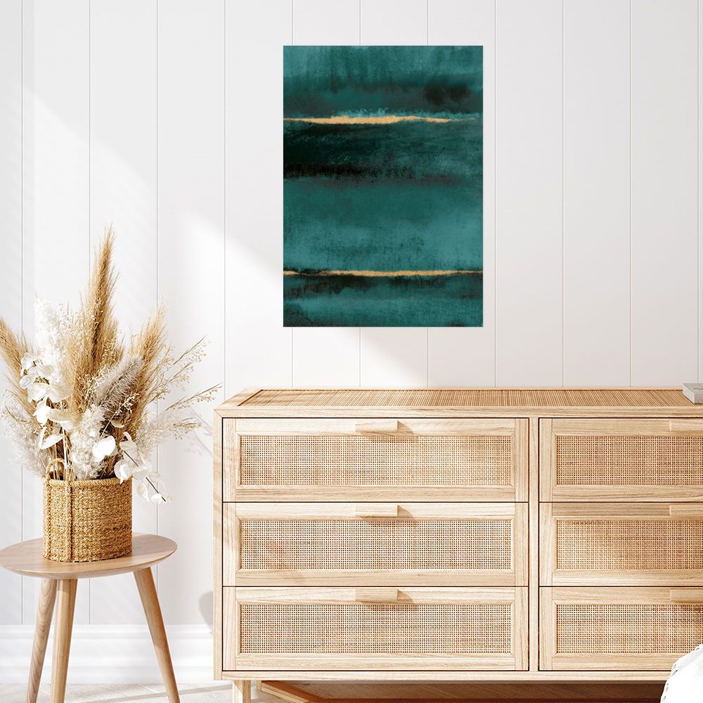 Affiche Horizons émeraude dorés