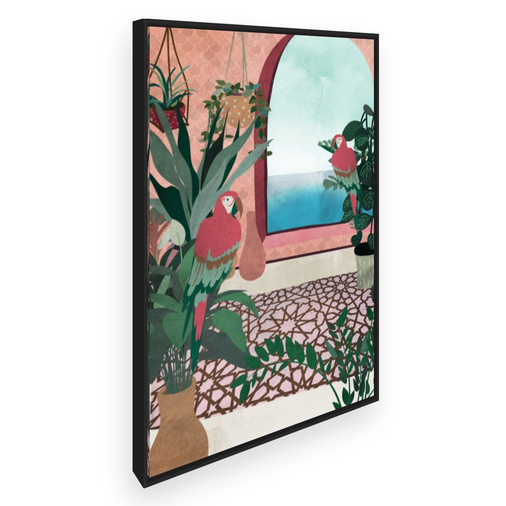 Toile Perroquets tropicaux