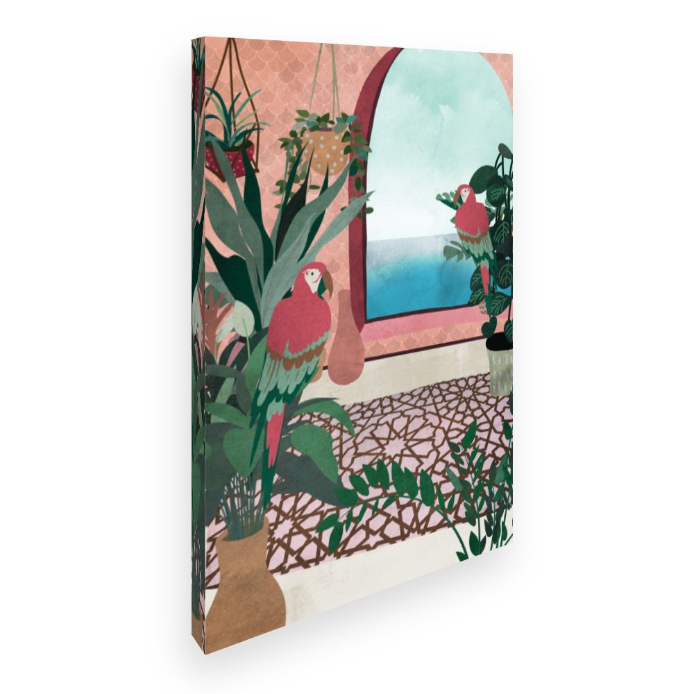 Toile Perroquets tropicaux