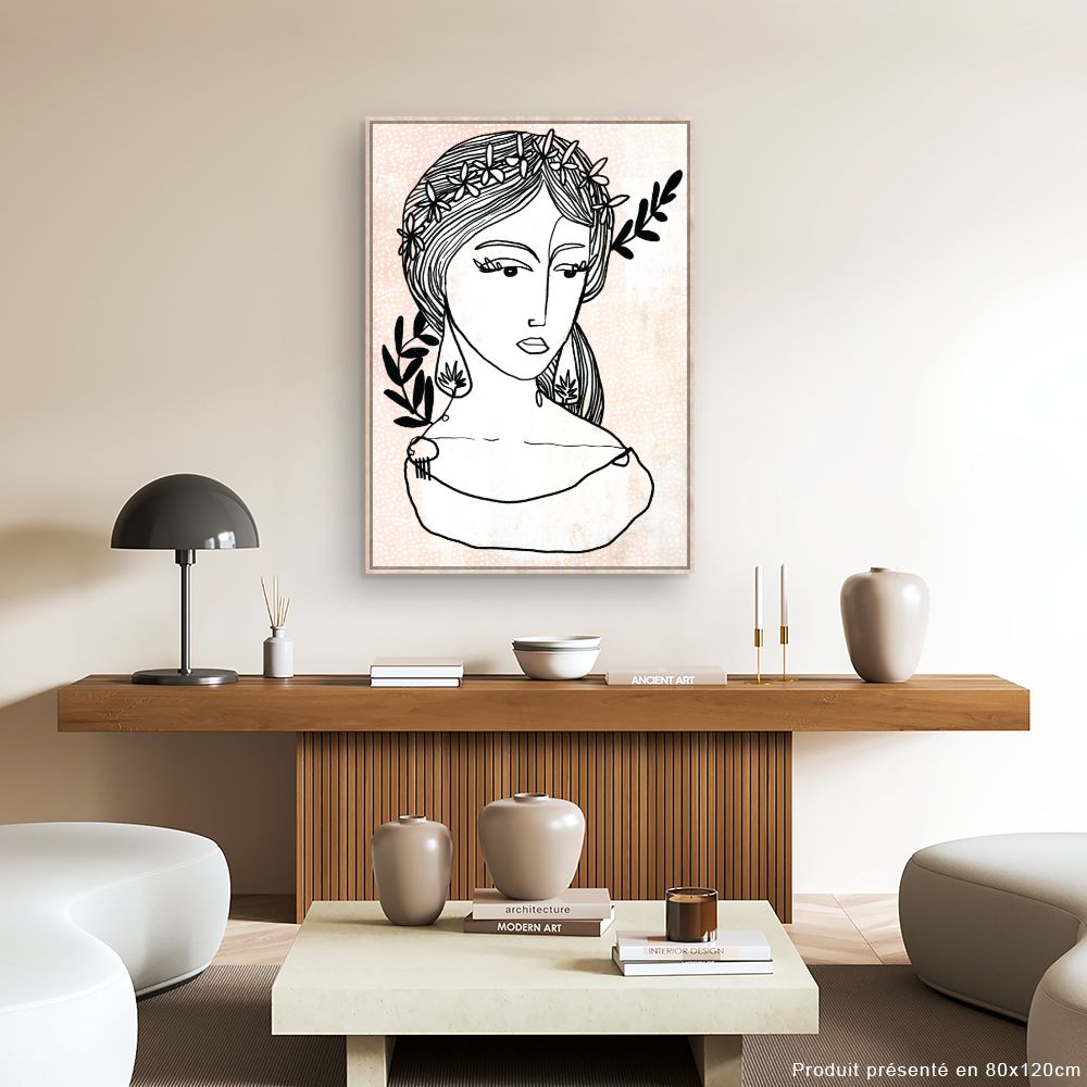 Tableau Portrait floral élégant