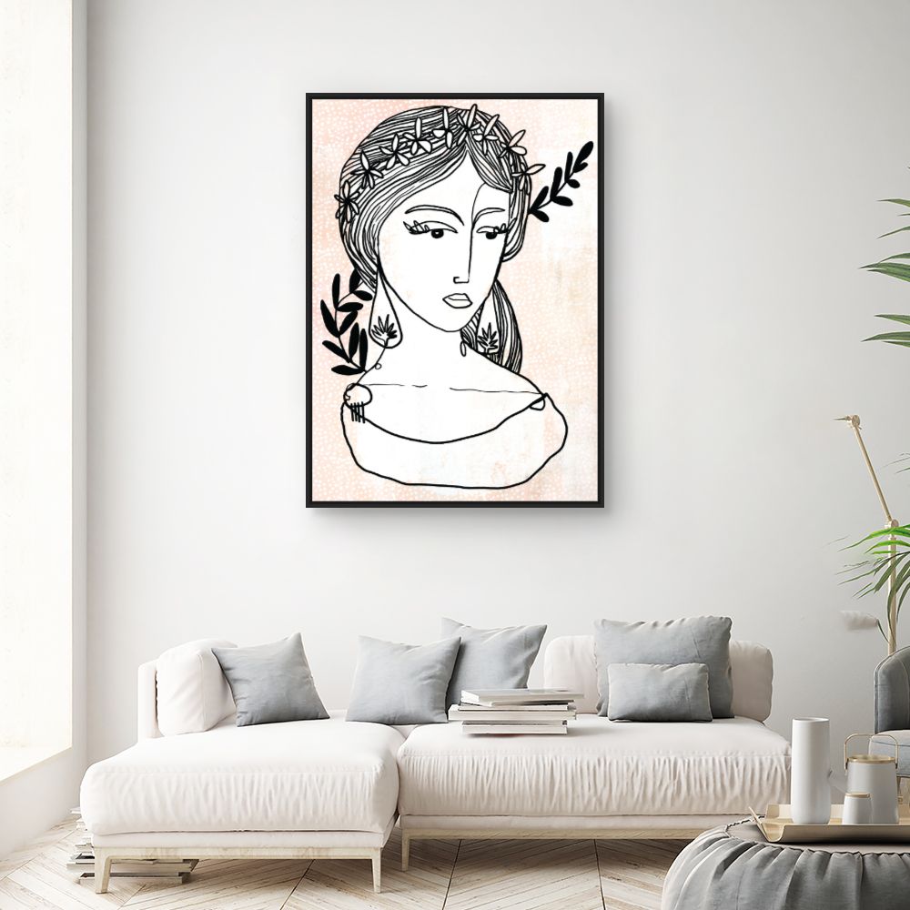 Tableau Portrait floral élégant