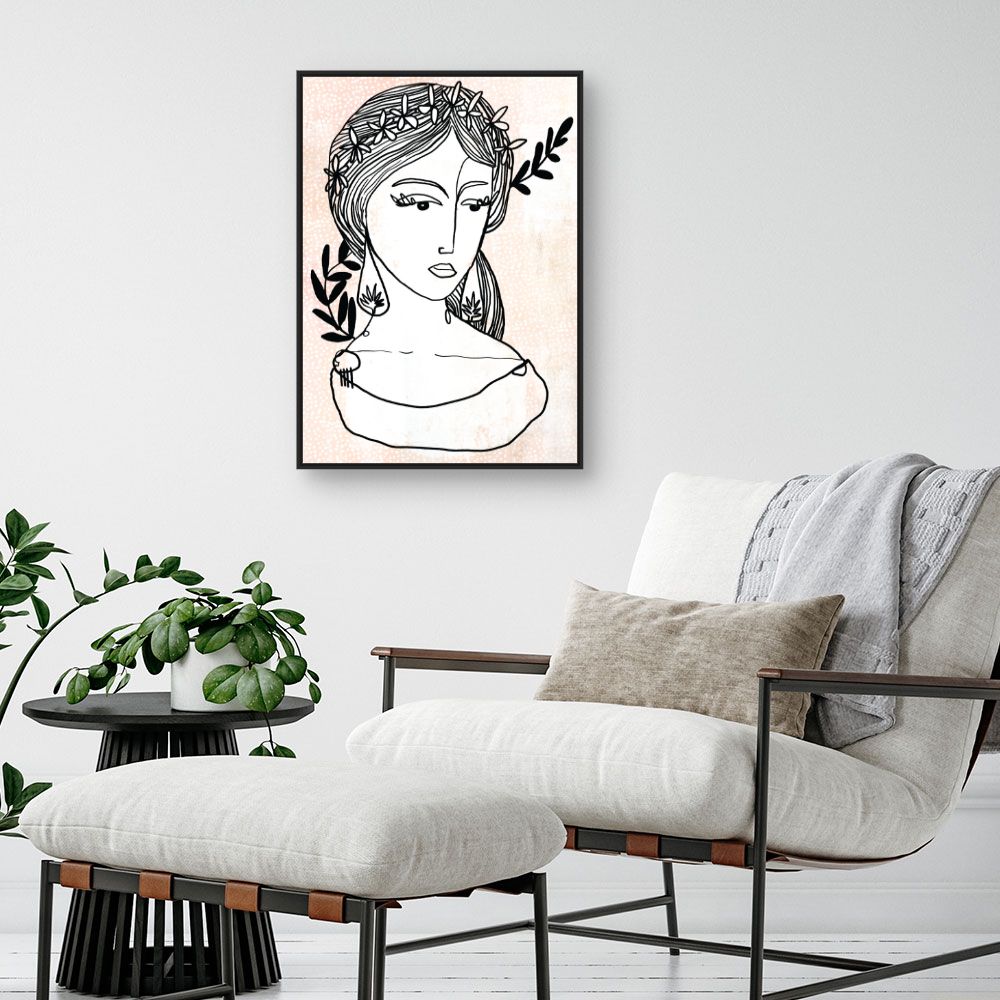 Tableau Portrait floral élégant