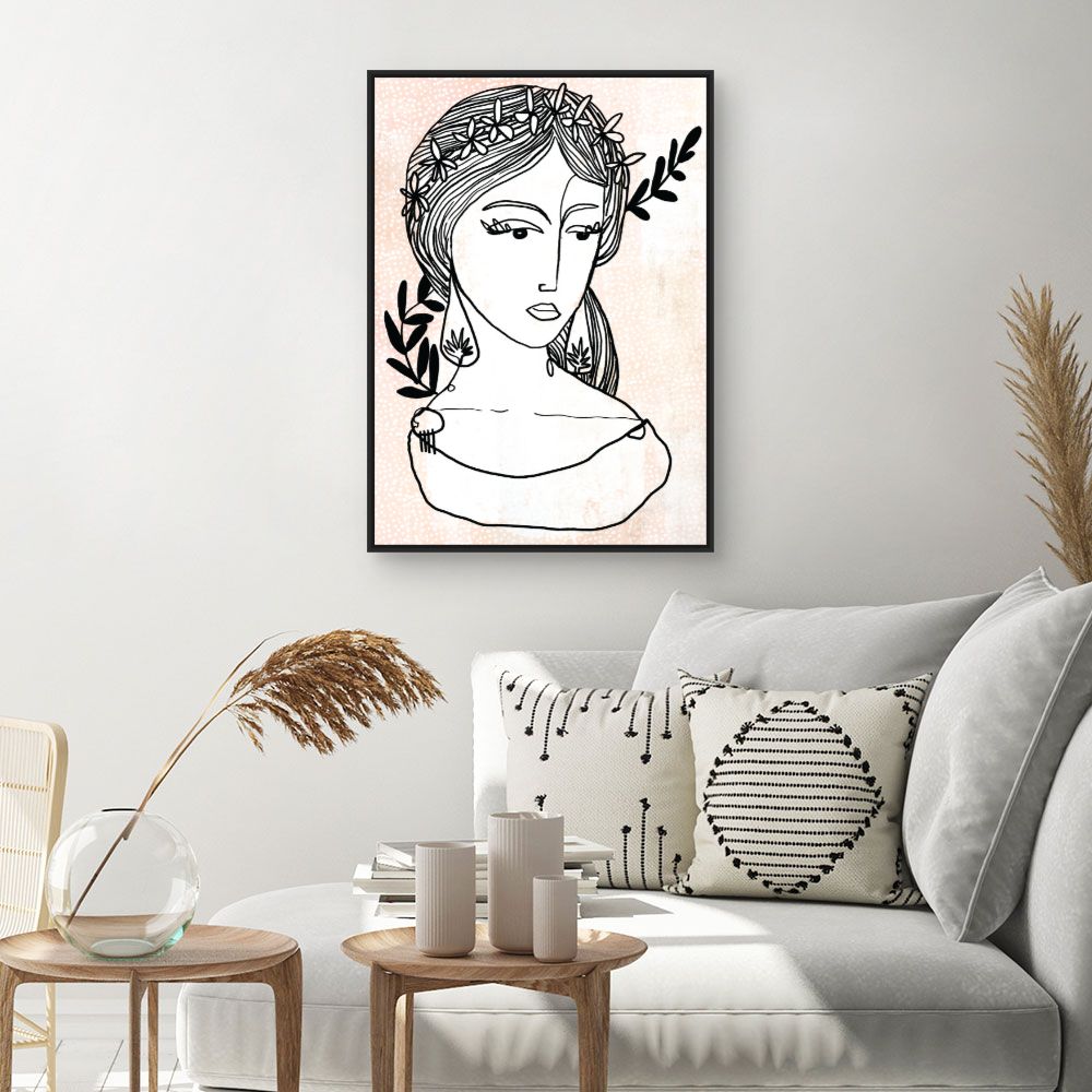 Tableau Portrait floral élégant