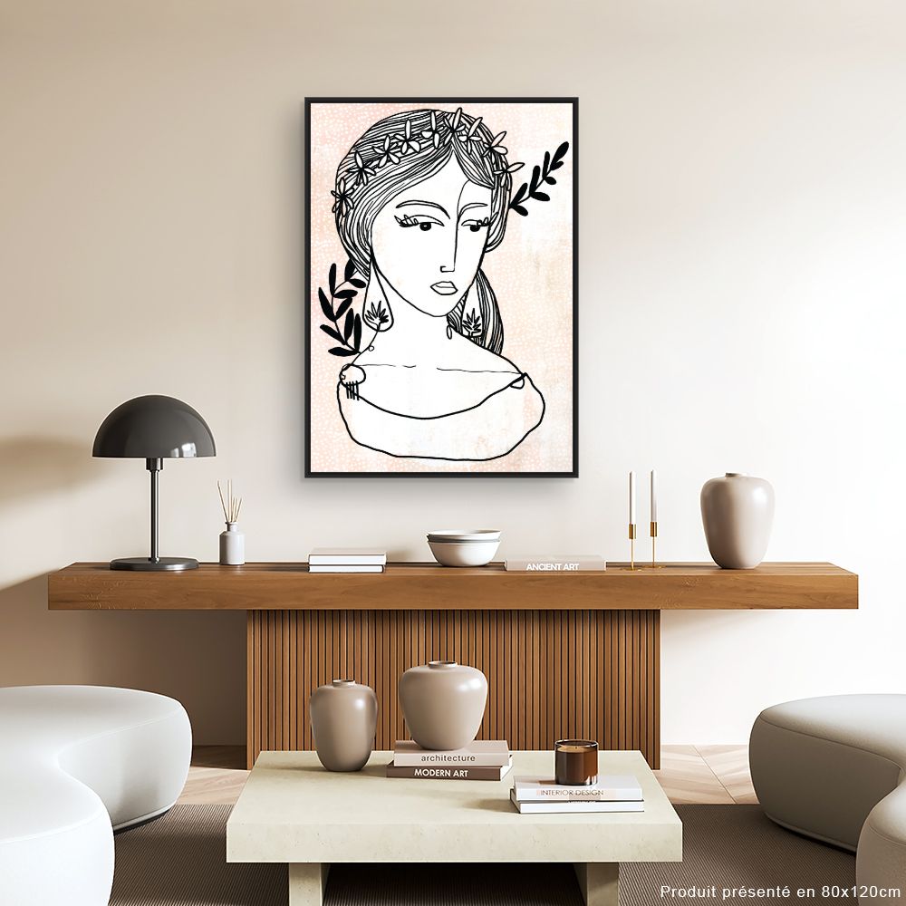 Tableau Portrait floral élégant