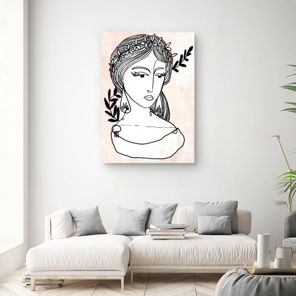 Tableau Portrait floral élégant
