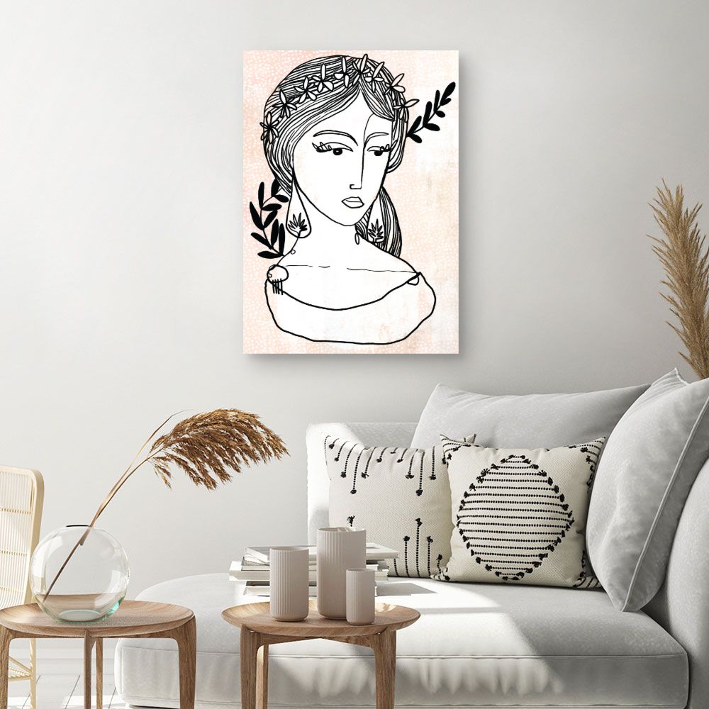 Tableau Portrait floral élégant
