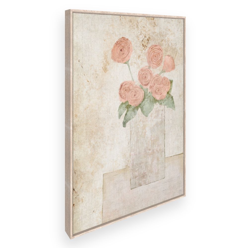 Toile Fleurs vintage peintes